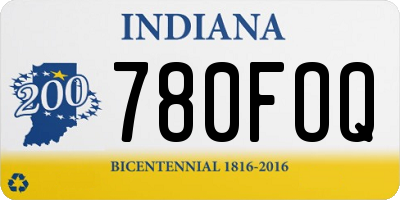 IN license plate 780FOQ