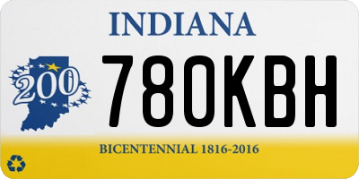 IN license plate 780KBH