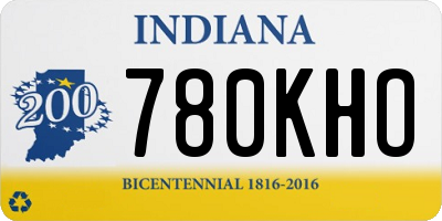 IN license plate 780KHO