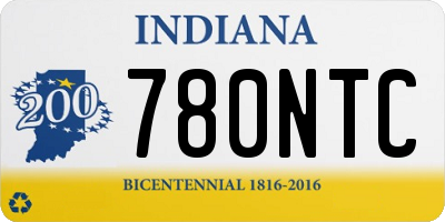 IN license plate 780NTC