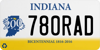 IN license plate 780RAD