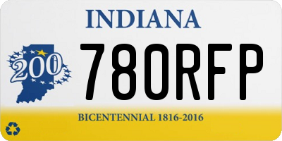 IN license plate 780RFP