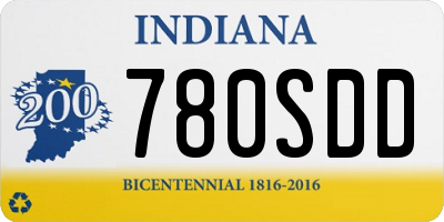 IN license plate 780SDD