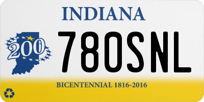 IN license plate 780SNL