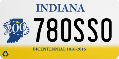 IN license plate 780SSO