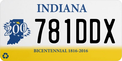 IN license plate 781DDX