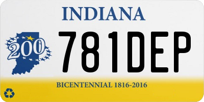 IN license plate 781DEP