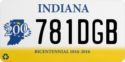 IN license plate 781DGB