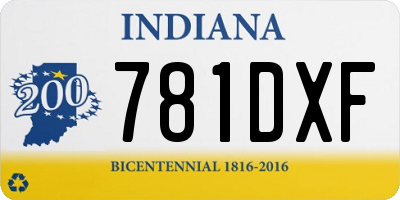 IN license plate 781DXF