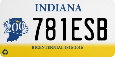 IN license plate 781ESB