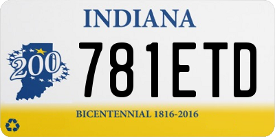 IN license plate 781ETD