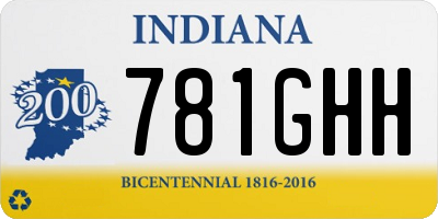 IN license plate 781GHH