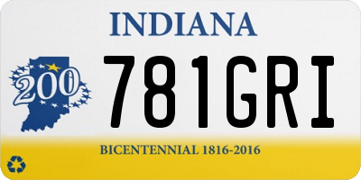 IN license plate 781GRI