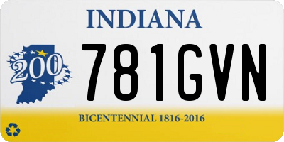 IN license plate 781GVN