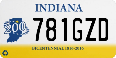 IN license plate 781GZD