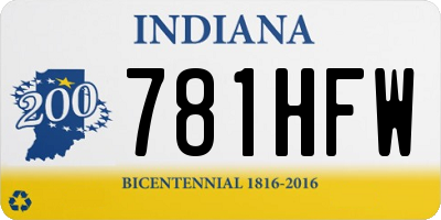 IN license plate 781HFW