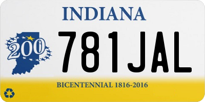 IN license plate 781JAL