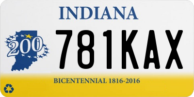 IN license plate 781KAX