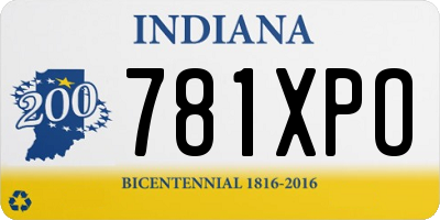 IN license plate 781XPO