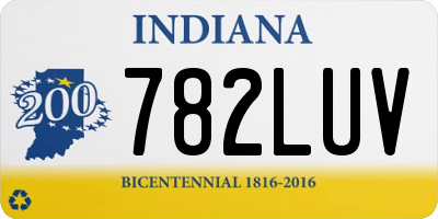 IN license plate 782LUV