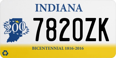 IN license plate 782OZK