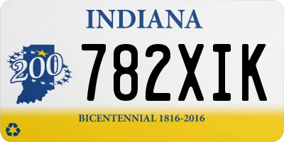 IN license plate 782XIK