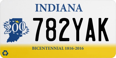 IN license plate 782YAK