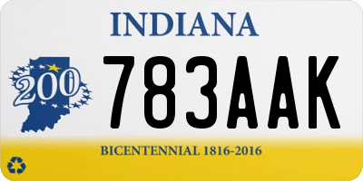 IN license plate 783AAK