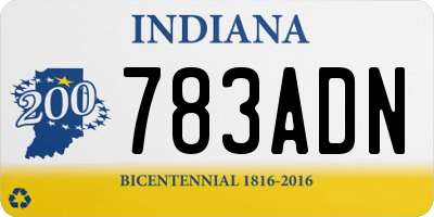 IN license plate 783ADN