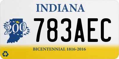 IN license plate 783AEC