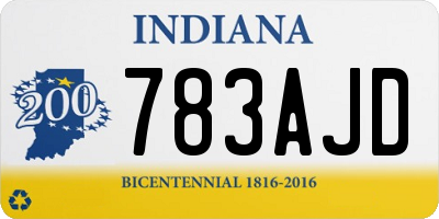 IN license plate 783AJD