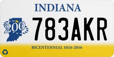 IN license plate 783AKR