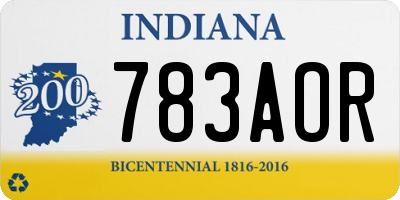 IN license plate 783AOR