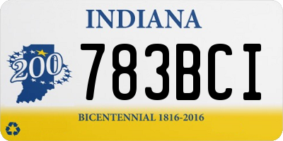 IN license plate 783BCI