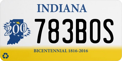 IN license plate 783BOS