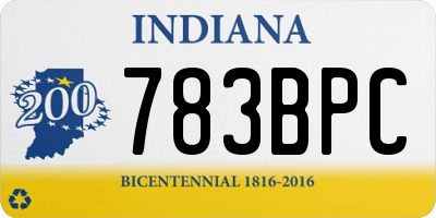 IN license plate 783BPC