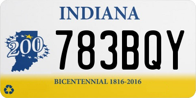 IN license plate 783BQY