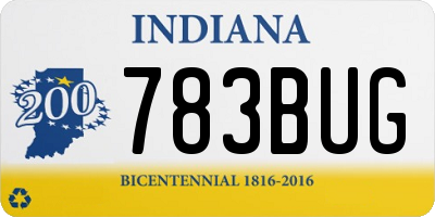 IN license plate 783BUG