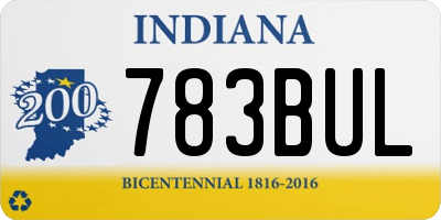 IN license plate 783BUL