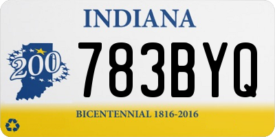 IN license plate 783BYQ
