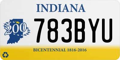 IN license plate 783BYU