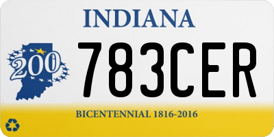 IN license plate 783CER