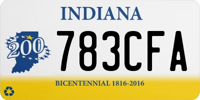 IN license plate 783CFA