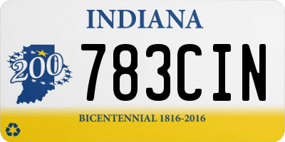 IN license plate 783CIN