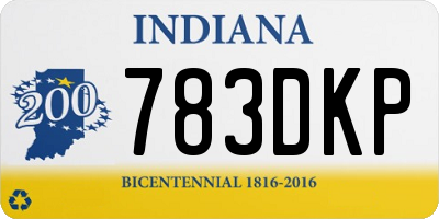 IN license plate 783DKP