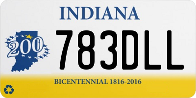 IN license plate 783DLL