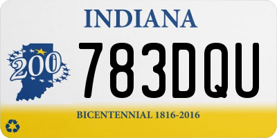 IN license plate 783DQU