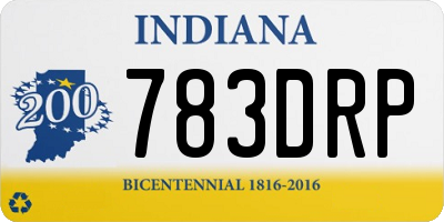 IN license plate 783DRP