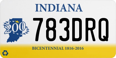 IN license plate 783DRQ