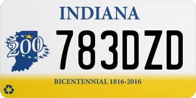 IN license plate 783DZD